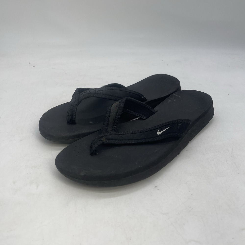 Nike Comfort Flip Flops Womens 6 Black Thong Sandals Support Slides